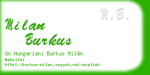 milan burkus business card