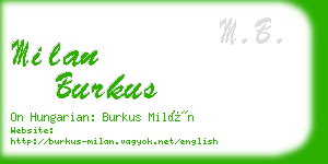 milan burkus business card